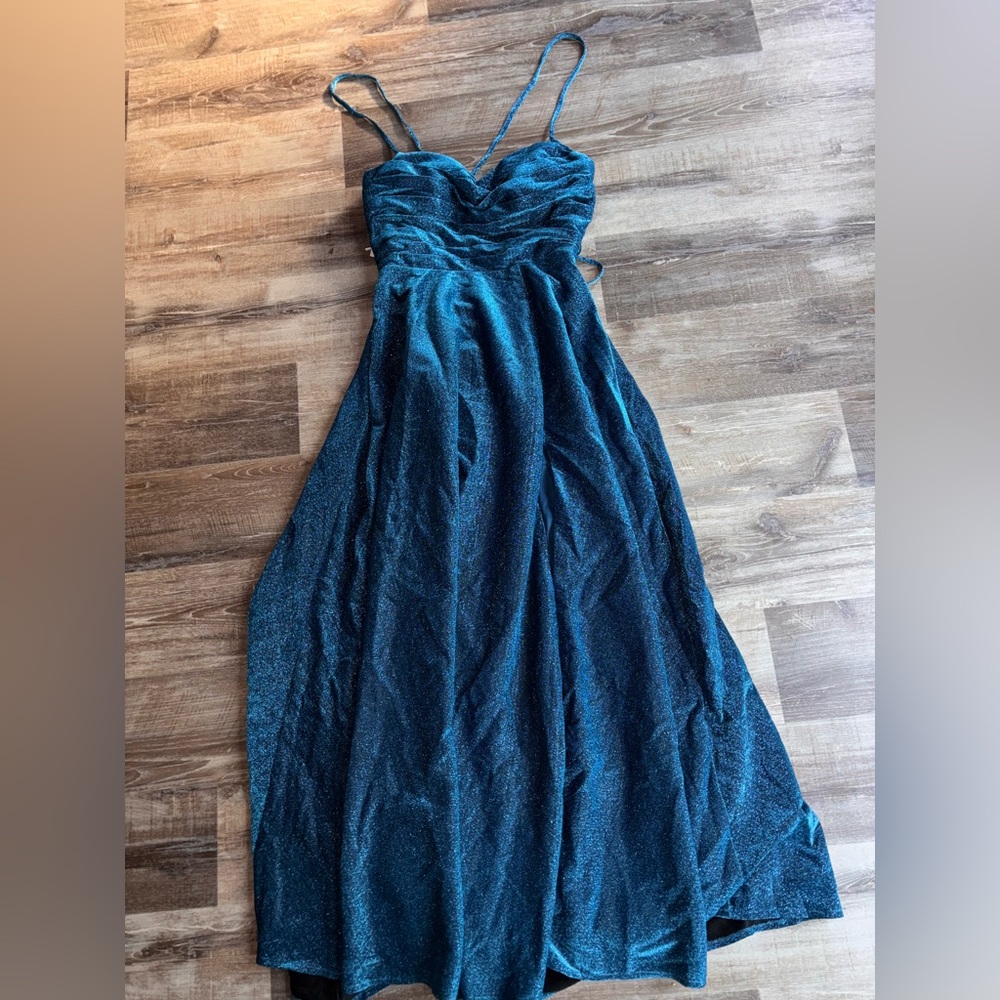 Sparkle Blue Evening Gown - Women's Formal Dress